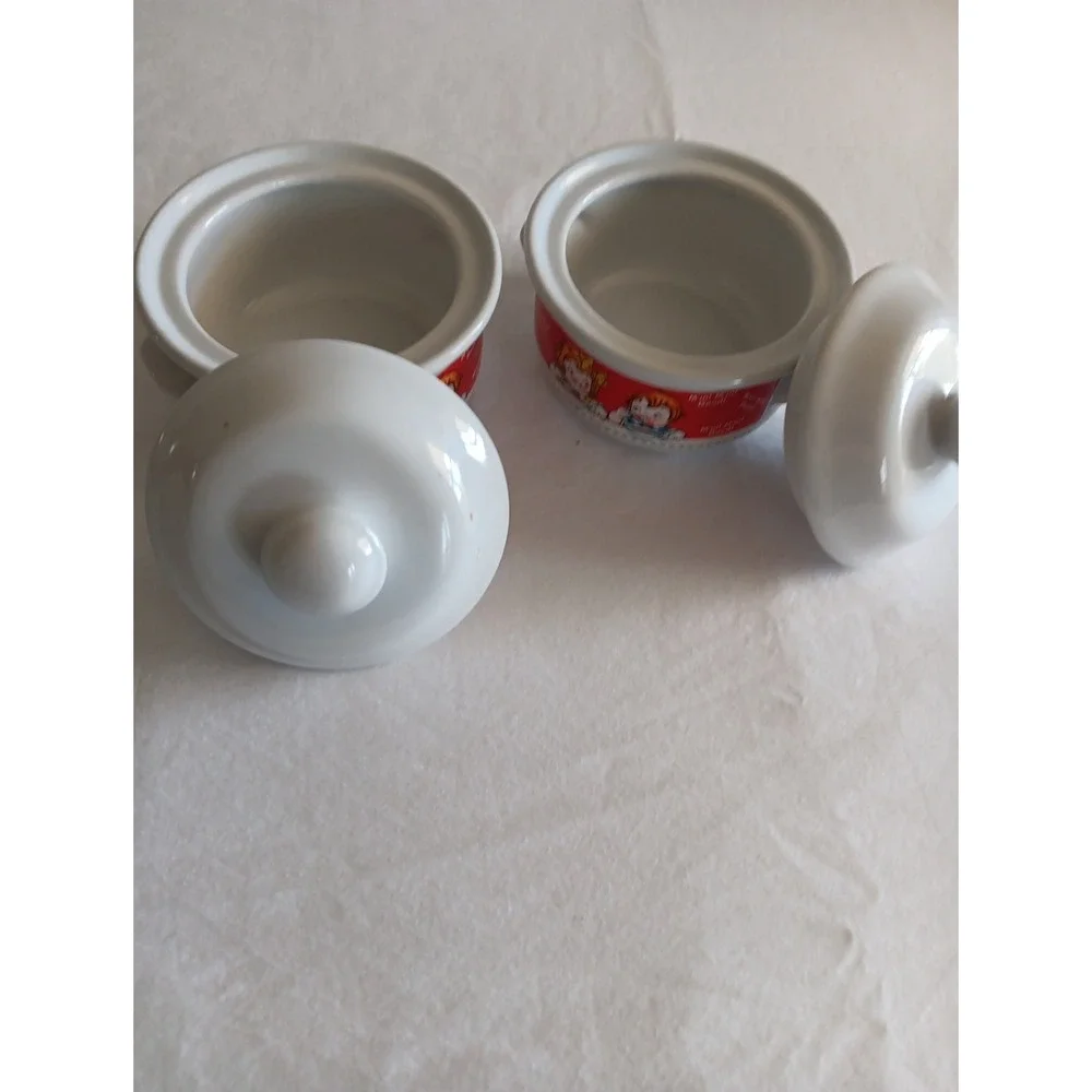 Campbell's 1998‎ Houston Harvest Set of (2) Handled soup bowls w/lids